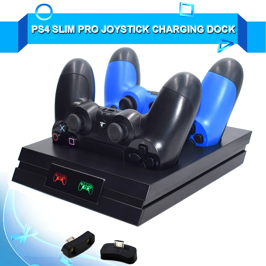 Беспроводной контроллер PS4 Slim Pro джойстик зарядное устройство для двойная USB док