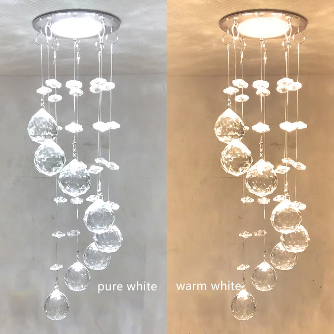 Светодиодная люстра с кристаллами 5 Вт 86 265 в диаметр 85 мм|crystal lamp|modern crystal lampled