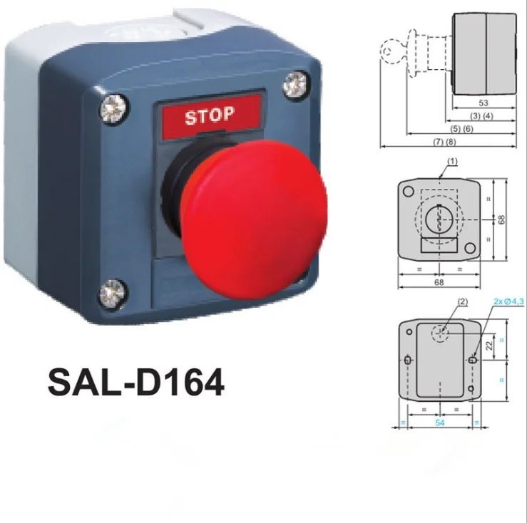 SAL (LA68H XAL)-D164 XB5 водонепроницаемый кнопочный корпус IP65 пружинный возврат |