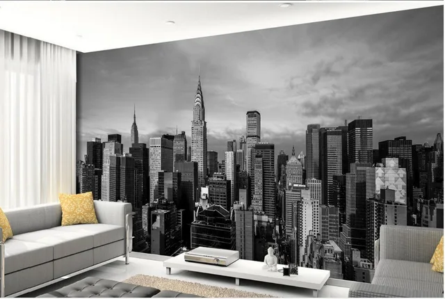 Wallpapers voor woonkamer zwart wit building custom 3d behang ... Wallpapers voor woonkamer zwart wit building custom 3d behang ...