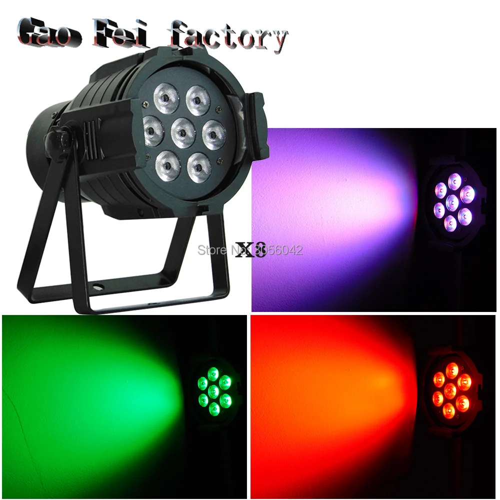 

8pcs/lot LED RGBW LED Light Mixing Led Par 7X12W DMX Par Light Dj Light for Party Disco EU Plug