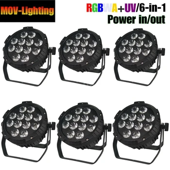 

6pcs/lot Pro stage lighting led par rgbwa uv dmx auto sound indoor wash 12x18w