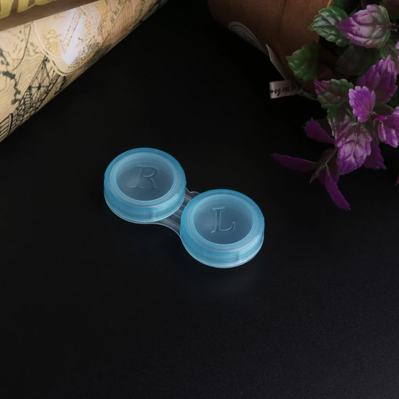 10Pcs contact lens L+R cases Storage Holder Soaking Container Travel Accessaries