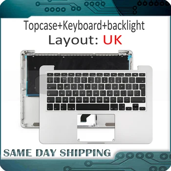 

For Macbook Pro Retina 13" A1502 UK English Keyboard with Top Case Topcase+Backlight Backlit Early 2015 MF839 MF841 EMC2835