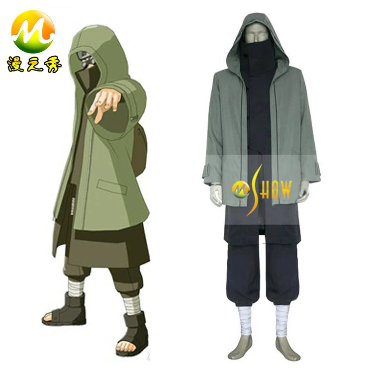 Naruto Anime Aburame Shino Cosplay Costume Halloween Set Custom-made