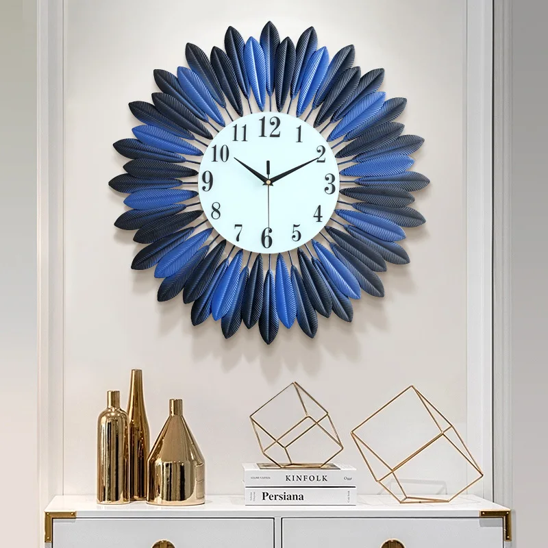 

European Minimalist Creative Wall Clock Metal Wrought Iron Mute Clock Modern Home Clock Fashion Decorative Quartz Clock Hot Sale