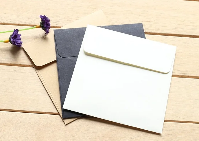 10 шт./партия креативный однотонный квадратный конверт пригласительный бумажный пакет-конверт канцелярские принадлежности для офиса