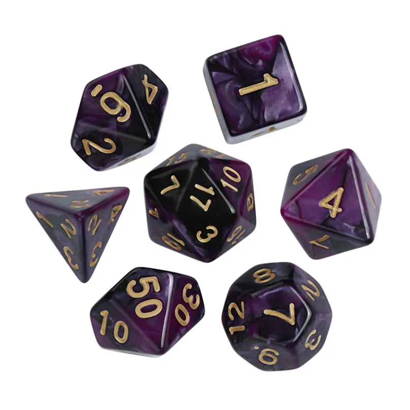 7Pcs Digital Dice Game Dungeons & Dragons Polyhedral D4-D20 Multi Sided Acrylic Dice For Young People Party Entertainment #2N22 (3)