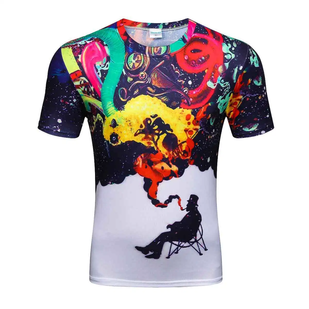 

Spring Xia Xinkuan Smoking 3d Number Printing Man Short Sleeve T Pity New T-shirt Short Sleeve Men'clothing Breathable Comfort