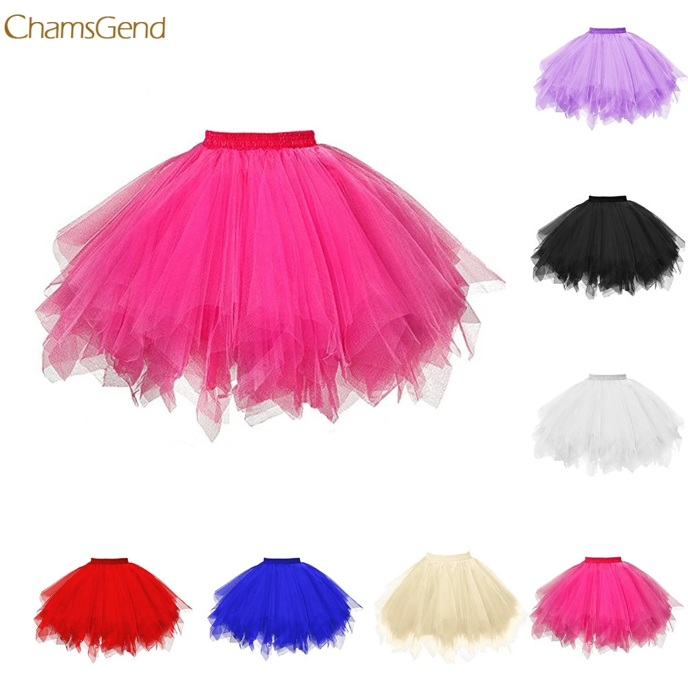 2018 Womens Pleated Gauze Short Skirt Adult Tutu Dancing Skirt ...