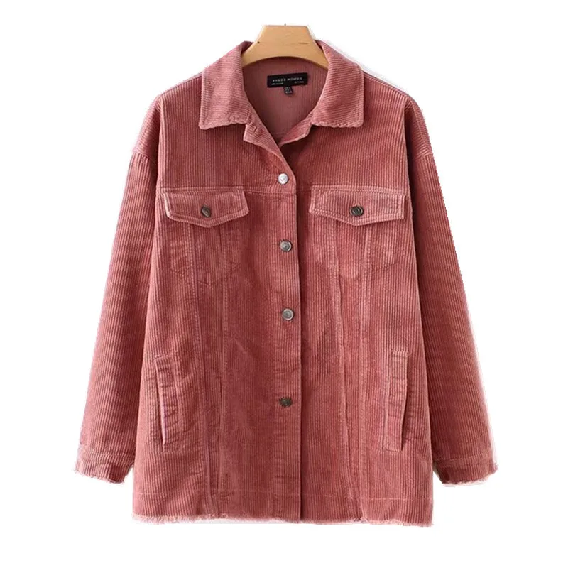 2018 Autumn Oversized Style Single Breasted Corduroy