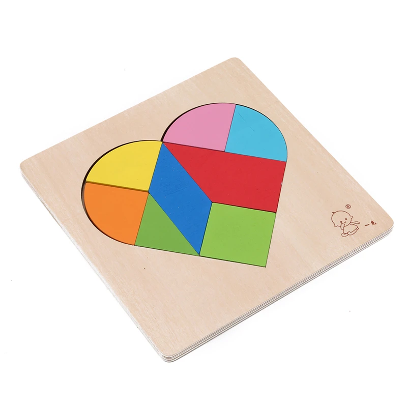 Wooden Puzzle for Children Kids Geometric Square Board Intelligence Puzzle Kids Wooden Learning Educational Toys Jigsaw