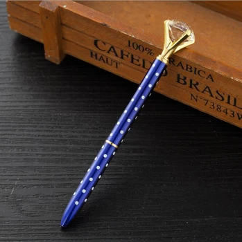 

10 Pcs/Set Ballpoint Pen Colorful Big Diamond Crystal Pen Metal BallPen Fashion School Office Supplies