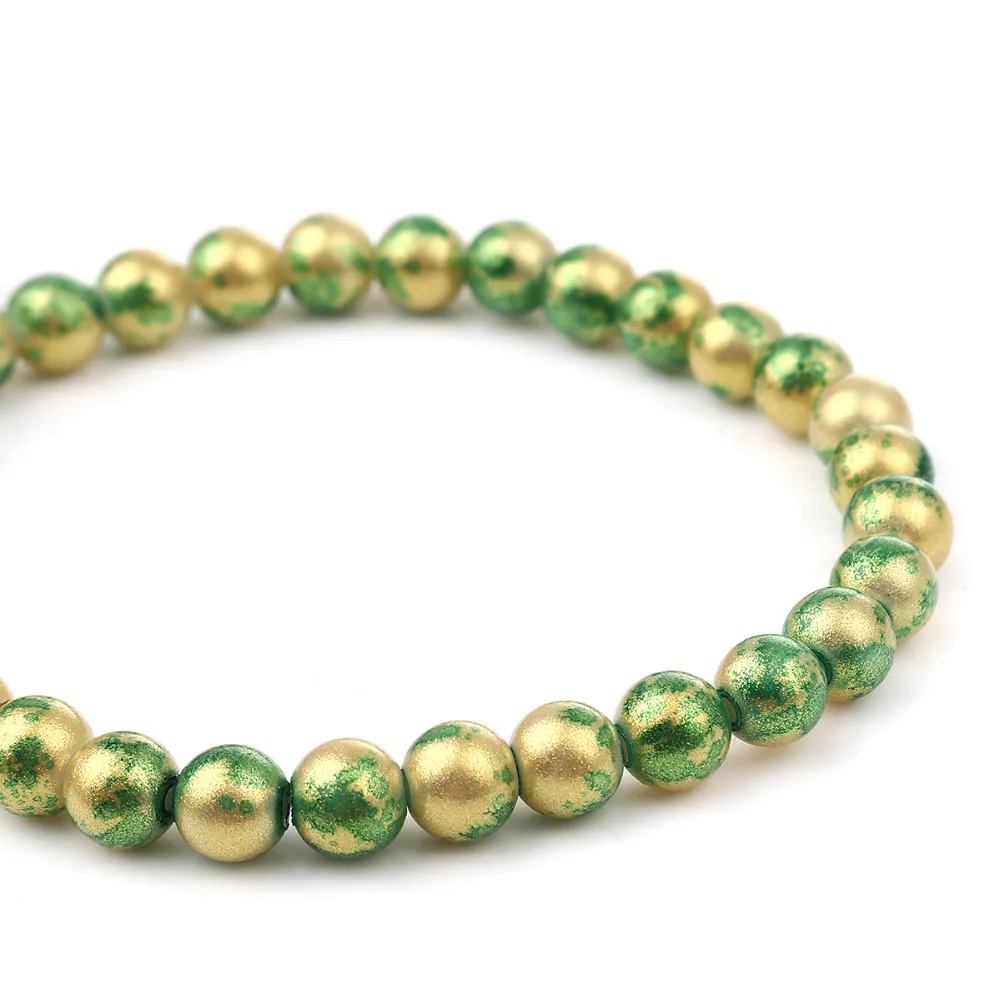 

DoreenBeads Fashion Glass Beads Round Colorful Spot Glitter Jewelry DIY Charms About 8-9mm Dia, 81cm(31 7/8") long, 3 Strands