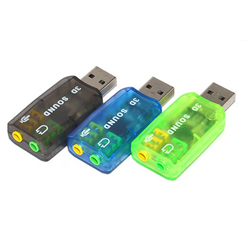 

Usb Sound Card with 3.5mm Jack External USB Sound Card Audio Card Adapter Computer 5.1-Channel Stereo Mic Audio USB Converter