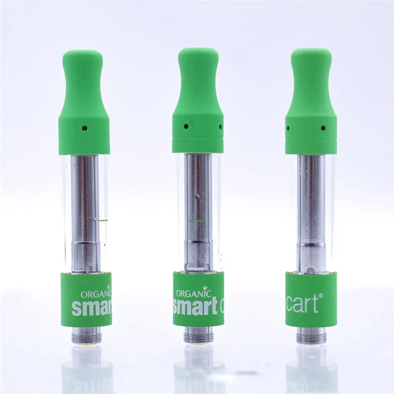 

10pcs Smart Cart vape atomizer 1.0ml capacity Glass Tank 510thread Ceramic Coil for liquid e-cigarette Green Vaporizer Cartridge