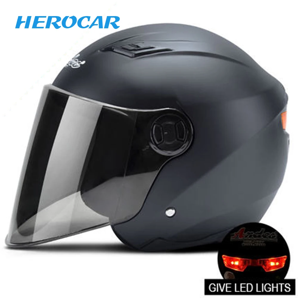 Мотоциклетный шлем Casco Moto 3/4 с открытым лицом шлем Capacete скутер мотоциклетный модульный флип-шлем с объективом светодиодный светильник шлем