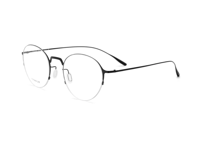 Настоящий титановый, ультралегкий винтажный круглый полуоправные очки женские с диоптрией близорукость очки мужские оправы и очки
