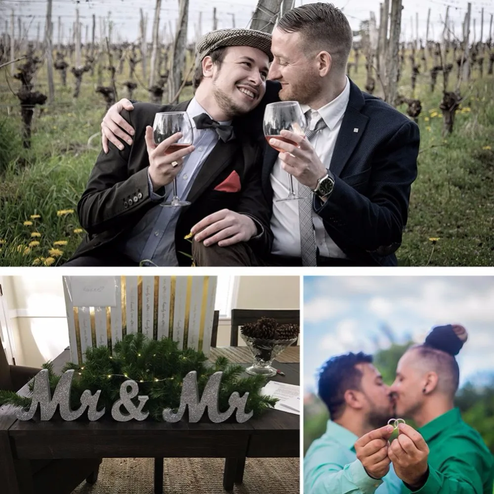  Wedding Party Mr & Mr / Mrs & Mrs Wooden Letters Sign Wedding Party Table Decorations Lover Gifts P