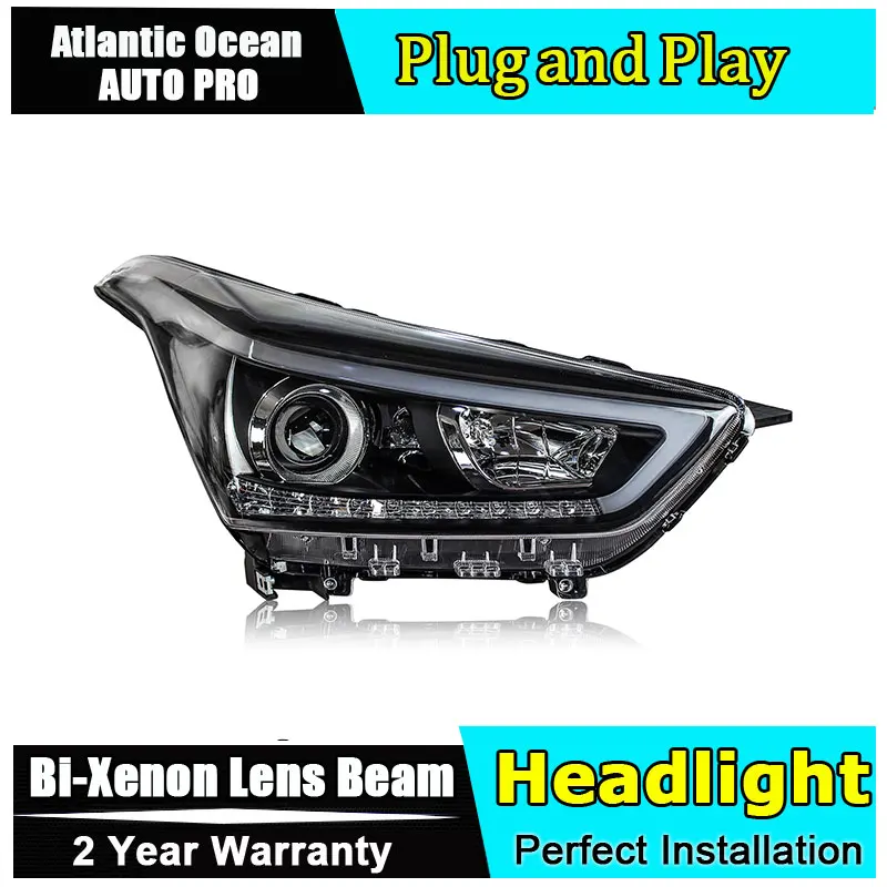 Светодиодный головной фонарь для Hyundai ix25 фары 2015 2019 Creta H7 hid биксеноновые линзы