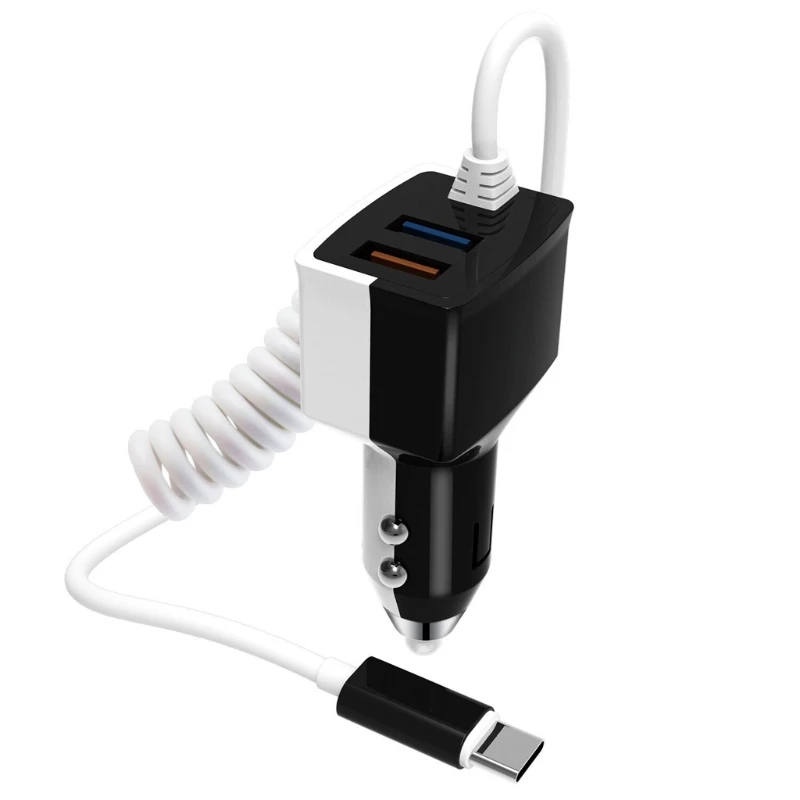 

45W QC3.0 Dual USB Type C Fast Car Charger for Galaxy S9 S8 Note8 Huawei P20 P10