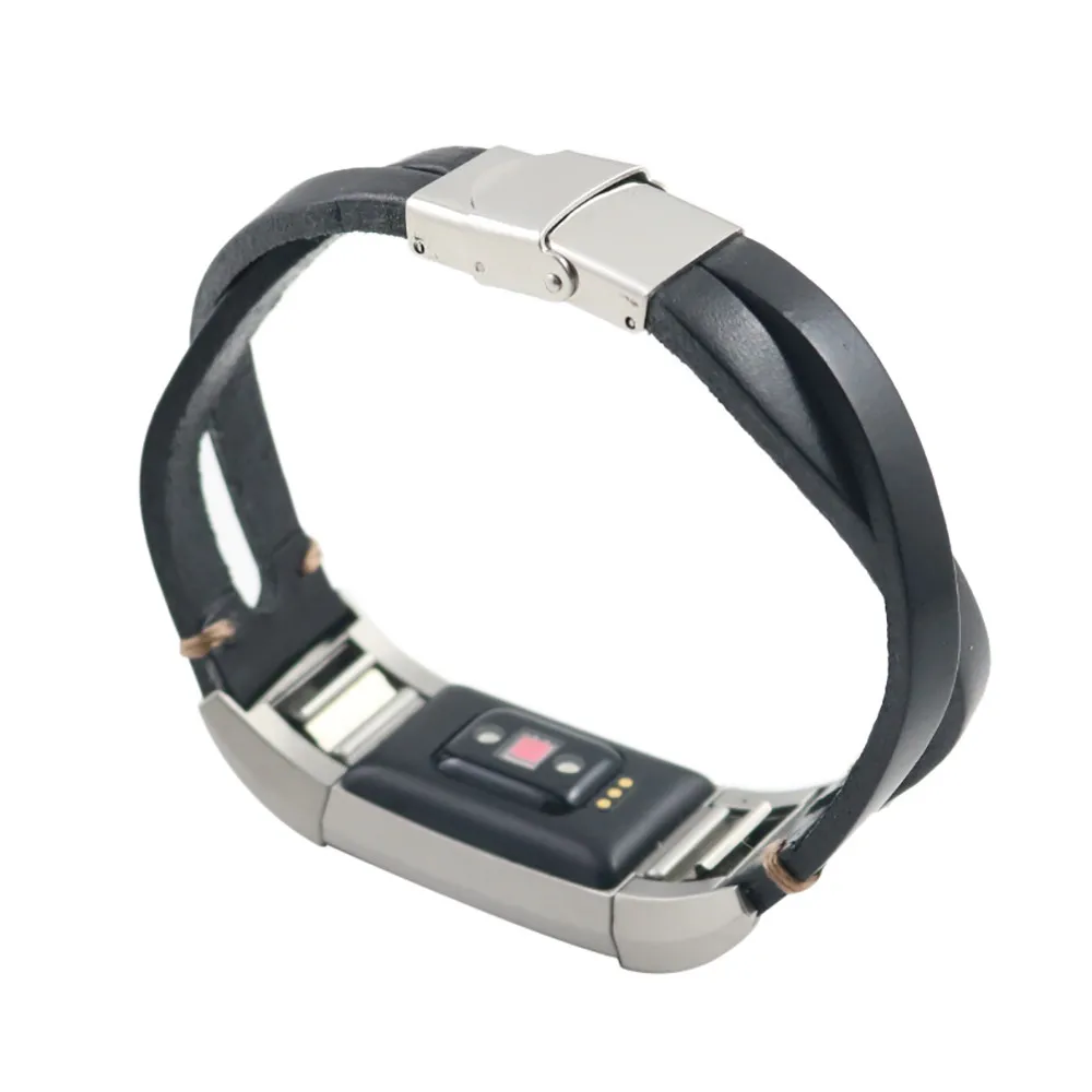 Замена кожаный браслет ремешок браслет для Fitbit Charge 2