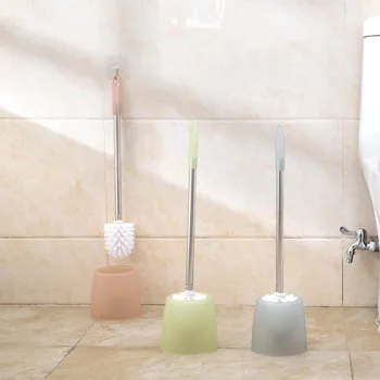

Stainless steel Toilet Brush Set Toilet Cleaning Brush With Holder Standing Closet Bowl Brush Scrubber Bathroom Hotel Tools