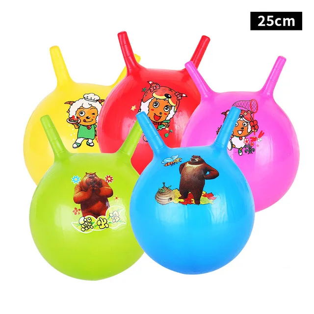 25CM Bouncing Ball toys Inflatable Cartoon Jumping Bounce stress ball Kids Health Care toy PVC Balance Balls for Christmas party 6