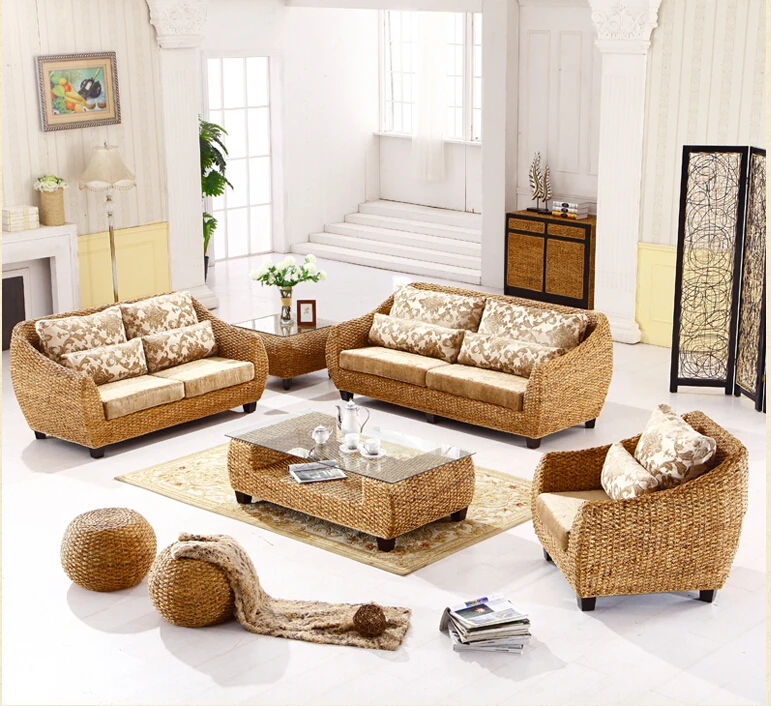 2018 new design fashion leisure handmade font b rattan b font sofa living room furniture with