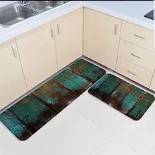 2 шт Кухня подстилки и коврики комплект в стиле «потертый шик с изображением старой деревянной сарай украшение для дома Нескользящие Спальня Коврики Дверные для гостинной