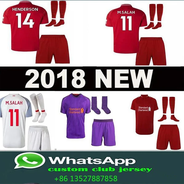 2019 Салах взрослые комплекты футбол Джерси дома вдали рубашка mohamed SALAH liverpooling 18 |