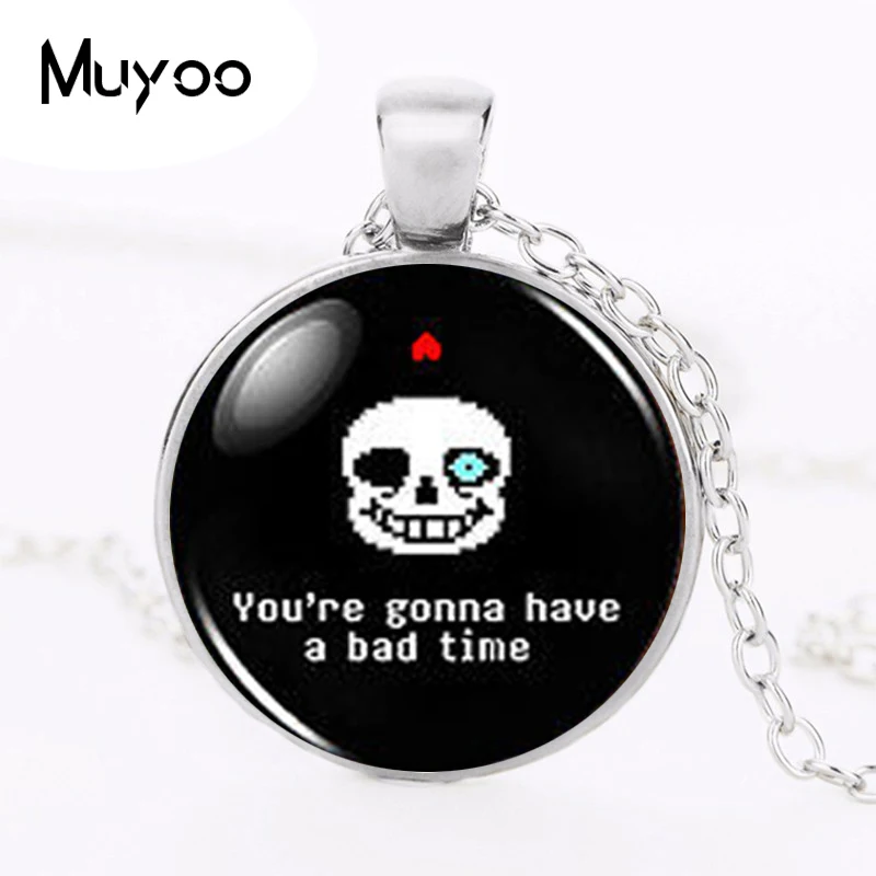 Женское модное ожерелье ручной работы Undertale Sans Bad Time круглая подвеска из латуни в