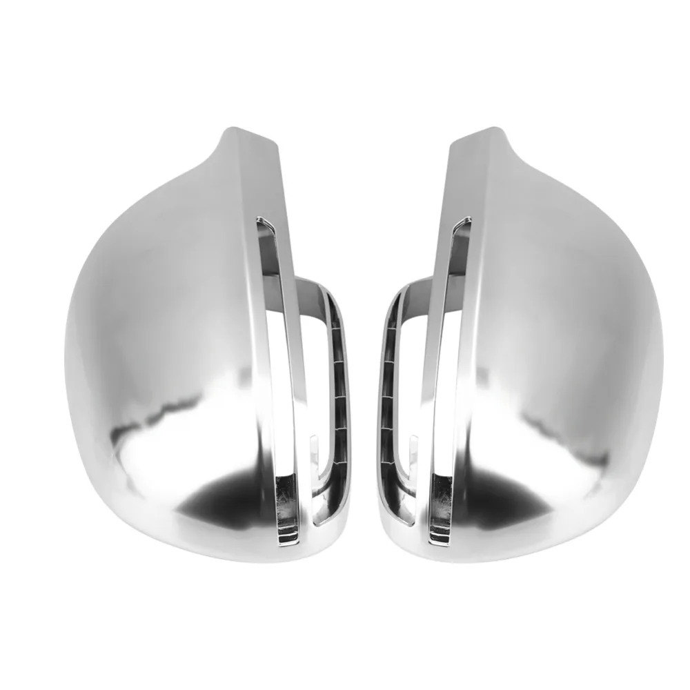 

1Pair Car Rearview Mirror Cover Protection Cap Housing Matte Chrome ABS Mirror Cover for Audi B8 Q3 A4 A5 A6 Car Accessories
