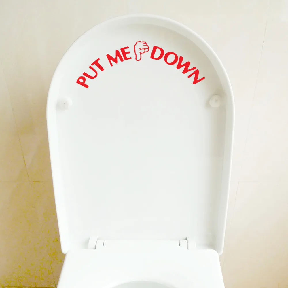 Жест ручная наклейка забавная на сиденье унитаза для ванной комнаты|wall sticker|funny