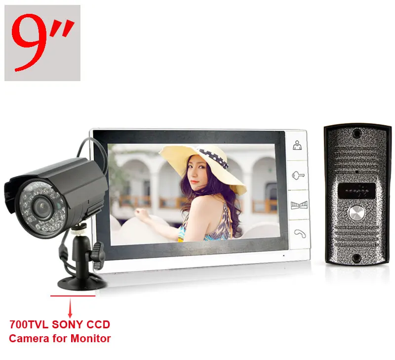 

DP-998+666+700SN 9inch video doorphone system +with extra sony cctv camera