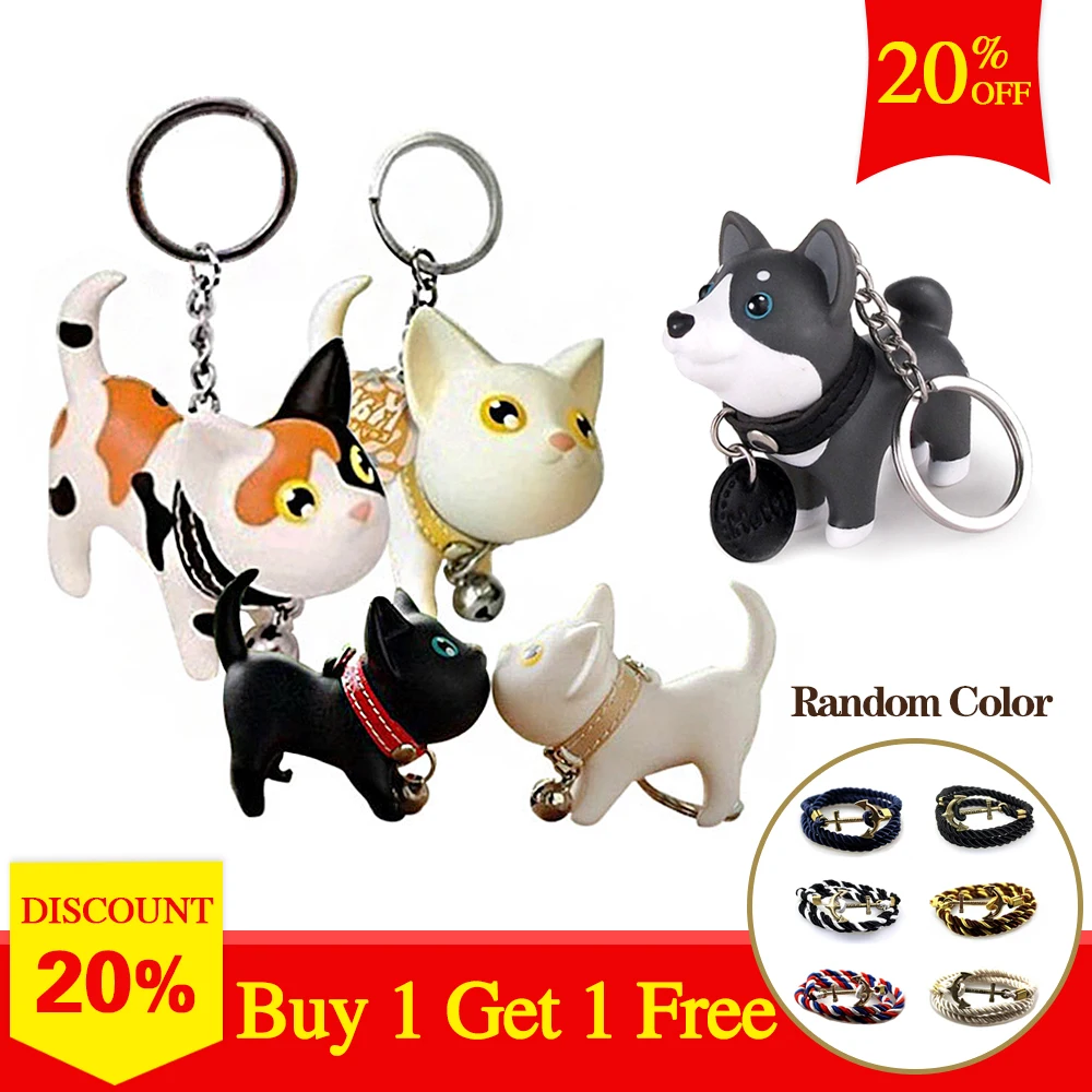 Komi Cute Kawaii Kitten Cat Key Chain Ring Animal Keychain Novelty