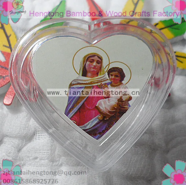 Contenitore Di Plastica Trasparente Del Rosario Della Nave 10 Pz/Pacco, Contenitore Di Cuore Per Il Rosario Della Perla Di 7Mm, Contenitore Di Regalo 