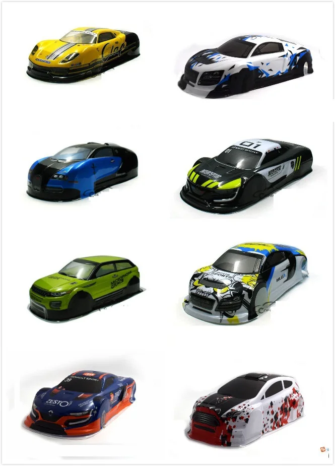 Ewellsold 1/10 RC запчасти для автомобилей 1/10 RC гоночный автомобиль на дороге Дрифт Окрашенный корпус из ПВХ несколько вариантов 94122