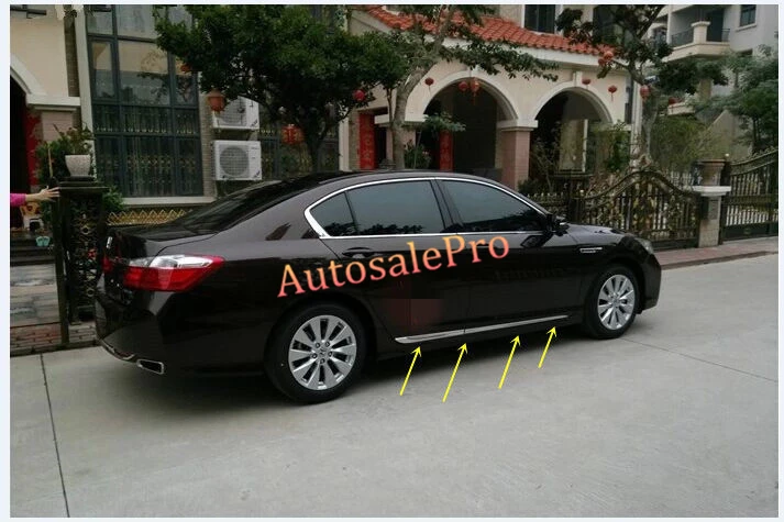 

4X Chrome Side Door Body Straamer Molding Trim Cover for honda Accord 9 2013 2014 2015