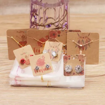 

Newest kraft DIY handmade Jewelry Necklace charms package card Flower /marbling /Good luck Dreamcatcher jewelry stud EAR cards