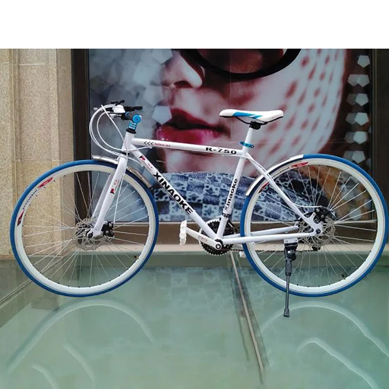 Высококачественный материал из углеродистой стали 21 скорость 20 дюймов прямой плоский удобный велосипед поставщик дорожный велосипед - Цвет: WHITE