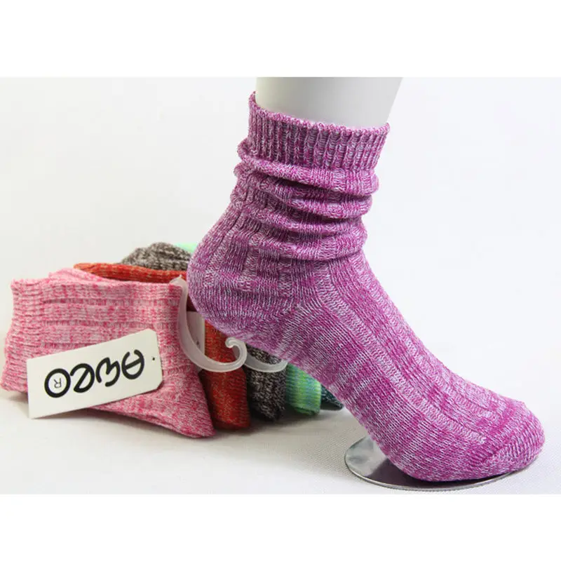 New Arrived Women Socks Winter Warm Ethnic Style Candy Color Sock 8 Color Middle Socks  Fashion Women's Clothing Free Shipping (8)