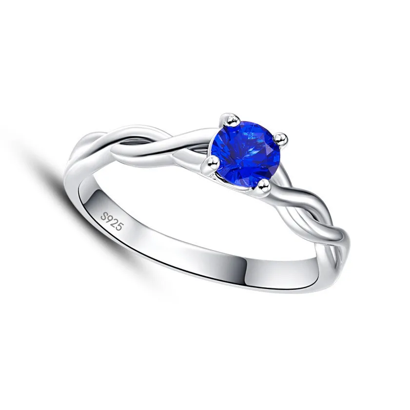 NUNCAD Для женщин Мода Bijoux витой голубой кристалл 925 пробы Серебряные кольца Bague женское кольцо обручальные кольца ювелирные изделия