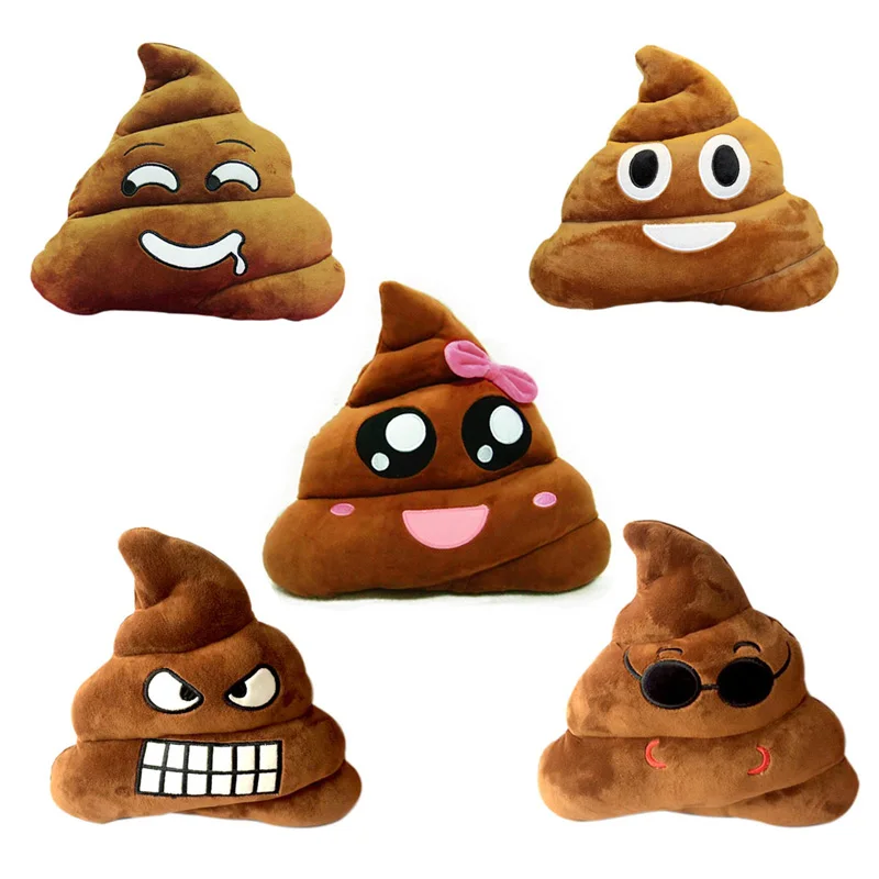 

New Cute Emoji Poop Shaped Stuffed Pillow Cushion Smiley Face Doll Toy