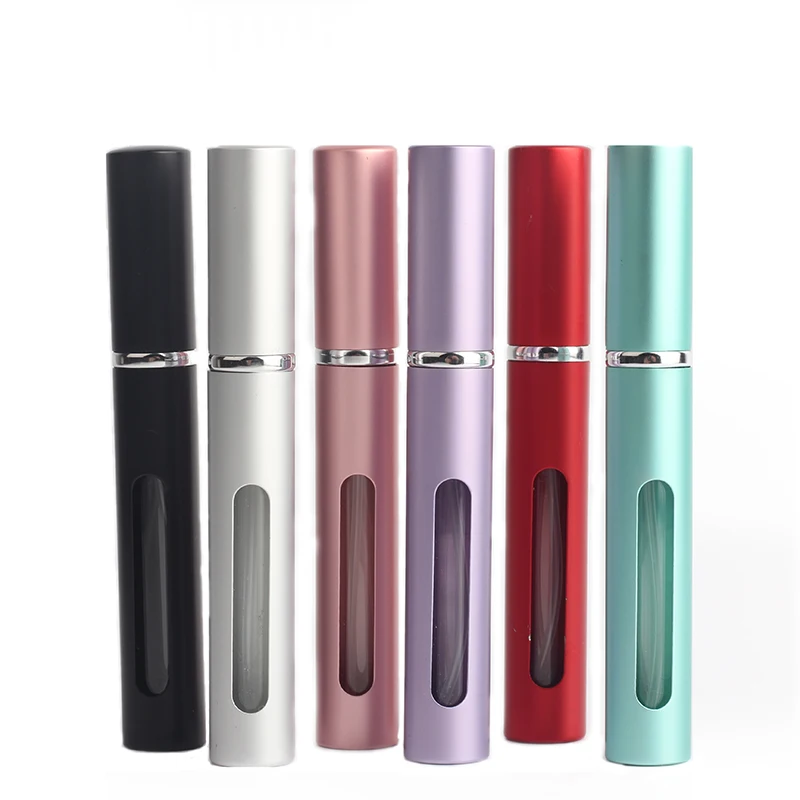 

jxcaih 100pcs 5ml Refillable Mini Perfume Spray Bottle Aluminum Spray Atomizer Portable Travel Cosmetic Container Perfume Bottle