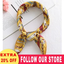 Платок для волос косынка платки женские Женский маленький атласный квадратный шелковый шарф Foulard Femme Элегантный женский широкий шарф платок бандана Шея волосы Узкие галстуки-шарфы шали