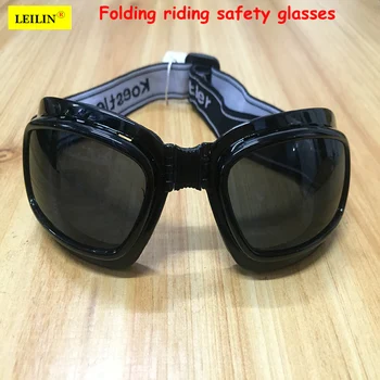 LEILIN-gafas protectoras plegables para ciclismo, marco de esponja, transpirables, cómodas, Anti-UV, gafas de seguridad antigolpes, color gris