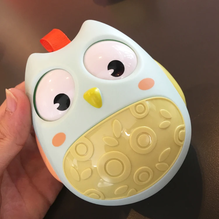 Милые животные неваляшка Roly-Poly детские погремушки игрушки для детей форма Совы с сладким колокольчиком подвижные глаза подъемная веревка игрушка с колокольчиком