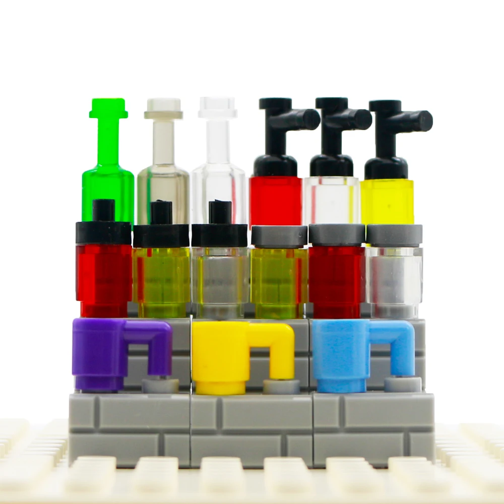 City Bottle Drinks Blocks Beverage Bottles Beer Display Jar Kitchen Utensil Water Cup DIY MOC Building Bricks Toys For Children (4)