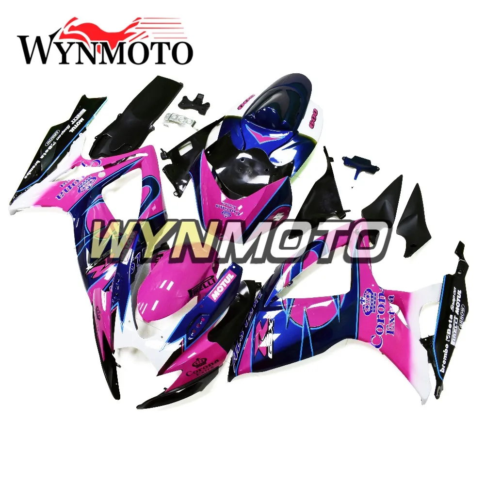 Выполните обтекатели комплект для GSXR600 750 06-07 2006 2007 K6 впрыск АБС пластмасса Обтекатели на кузов капоты фиолетовый цвет синий, черный; большие размеры